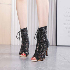Women's Suede Customized Heels Dance Boots JazSalsa Dance Shoes
