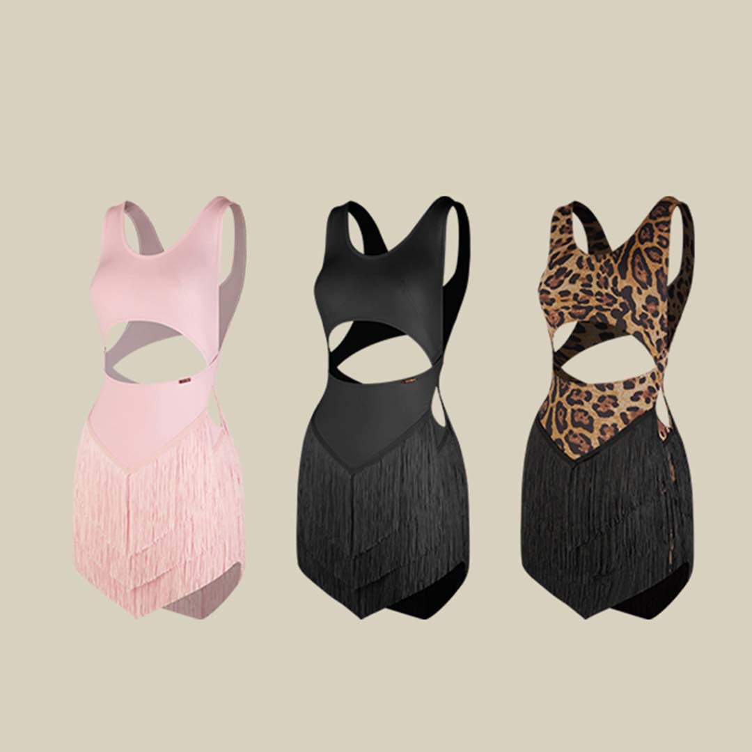 Women's Sleeveless Tassel Dance Dress Dance Wear Training Performance Dress