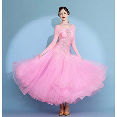 Women's Long Sleeve WaltModern Ballroom Dance Dress Competition Dresses Performance wear