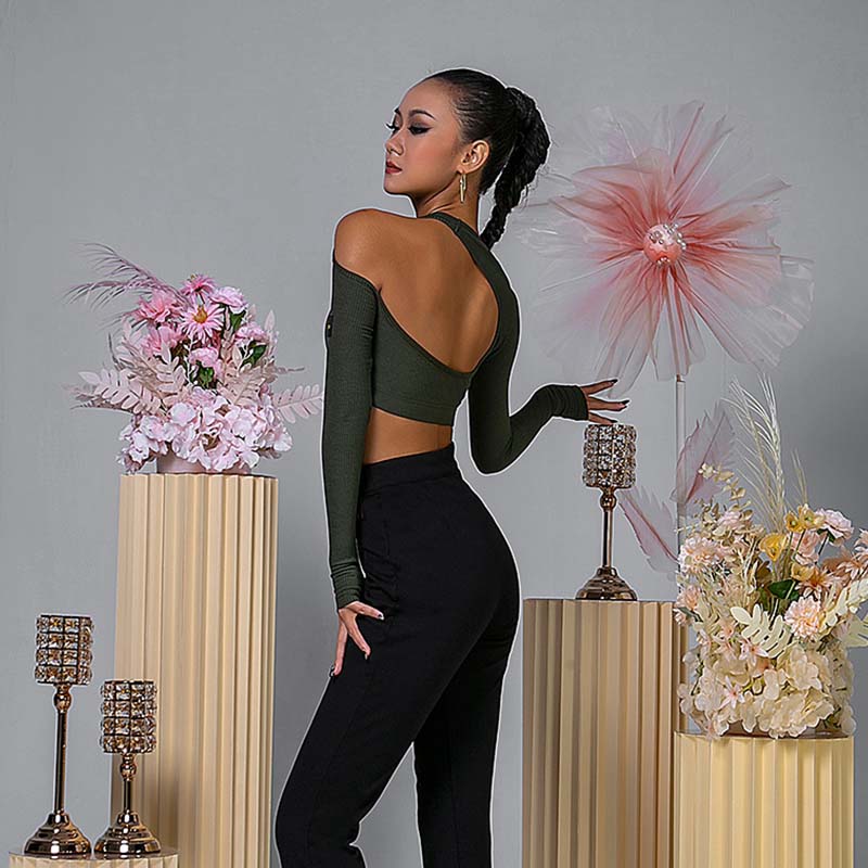 Women's Hollow Dance Tops Professional Training Clothes