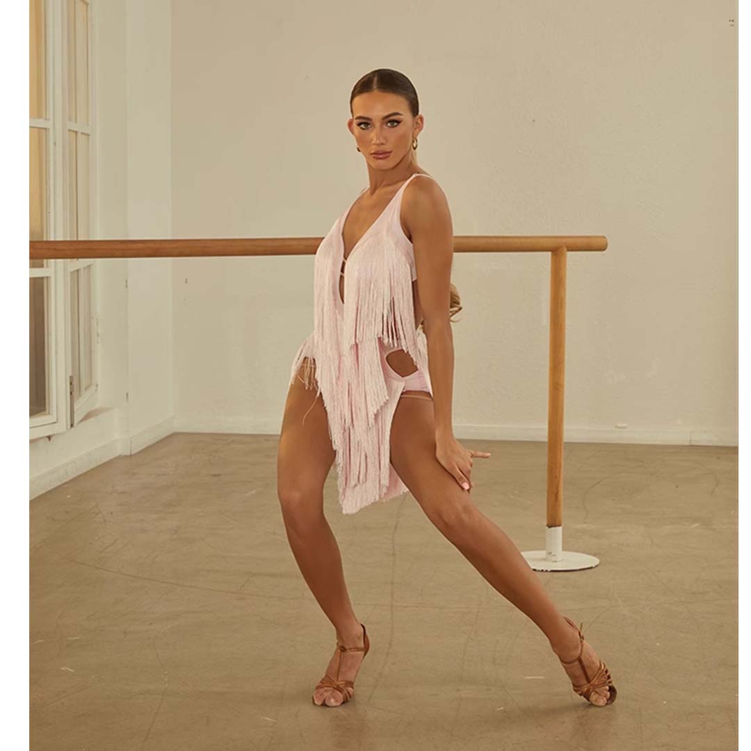 Women's Spaghetti Straps Tassel Dance Dress Dance Wear Training Performance Dress