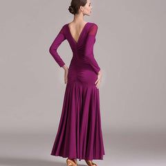 Women's Long Sleeve Modern Dance Dress Practice Dress Ballroom Dance Costume