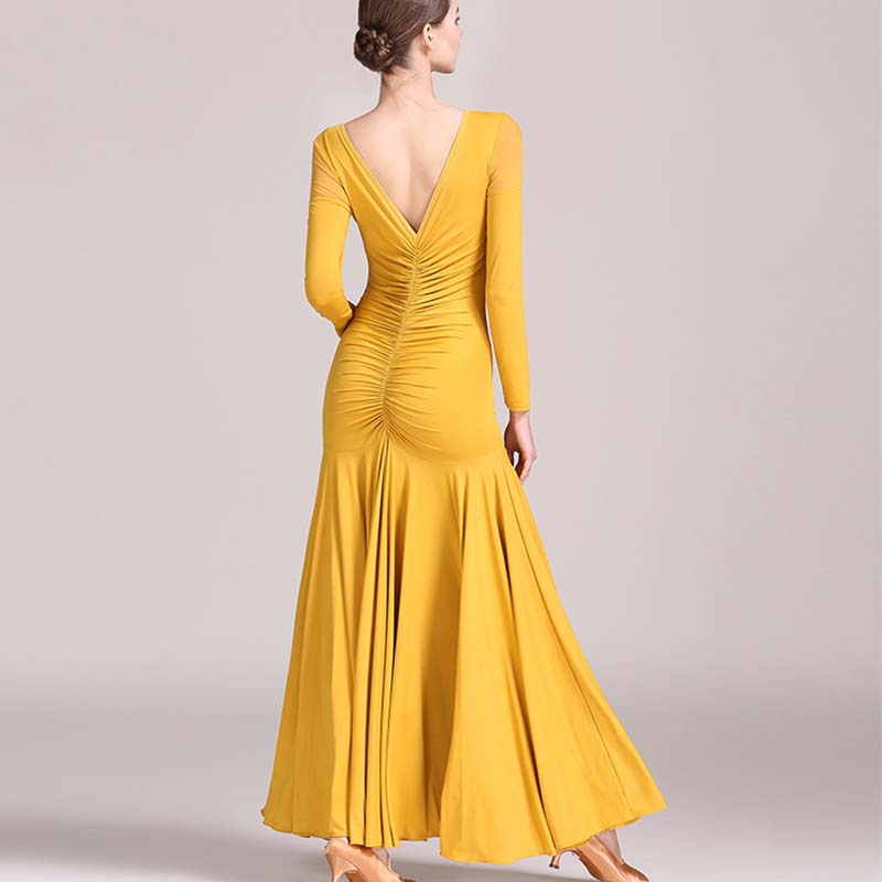 Women's Long Sleeve Modern Dance Dress Practice Dress Ballroom Dance Costume