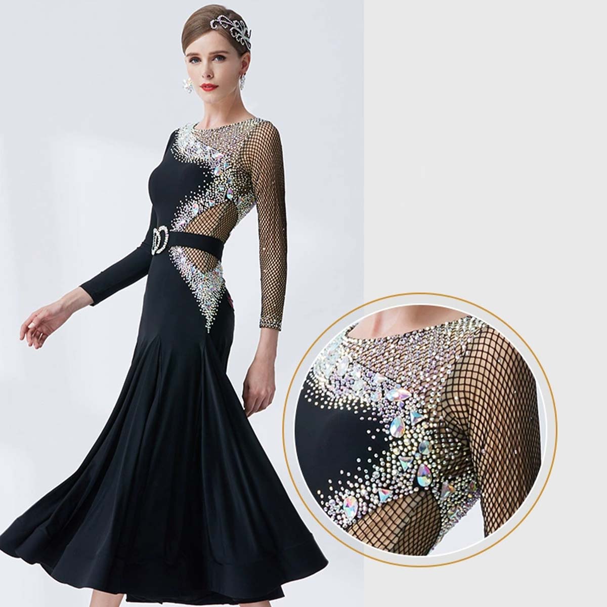 YUN Customisable-Women's DiamonBallroom Dancewear Modern Cotillion WaltDance Dress