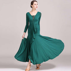 Women's Long Sleeve Modern Dance Dress Practice Dress Ballroom Dance Costume