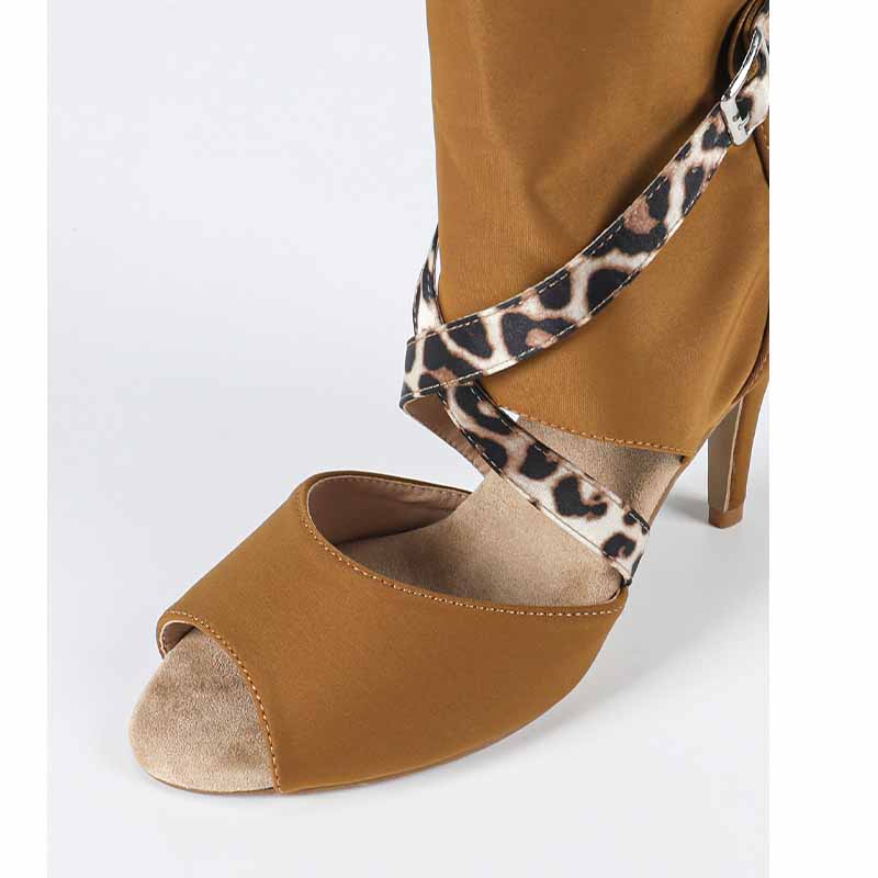 Women's Stretch Cloth Customized Heel Rubber Sole Heels Dance Boots JazDancing Shoes