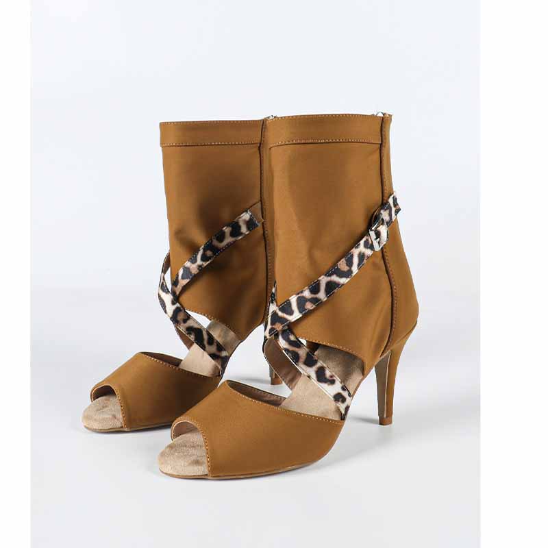 Women's Stretch Cloth Customized Heel Rubber Sole Heels Dance Boots JazDancing Shoes