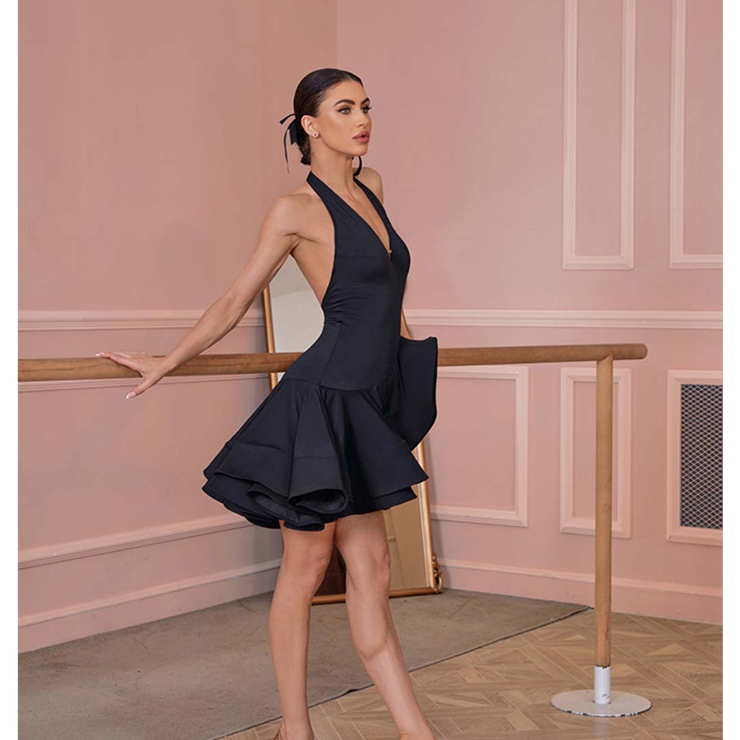Women's Ruffled Edge Dance Dress Dance Wear Training Performance Dress