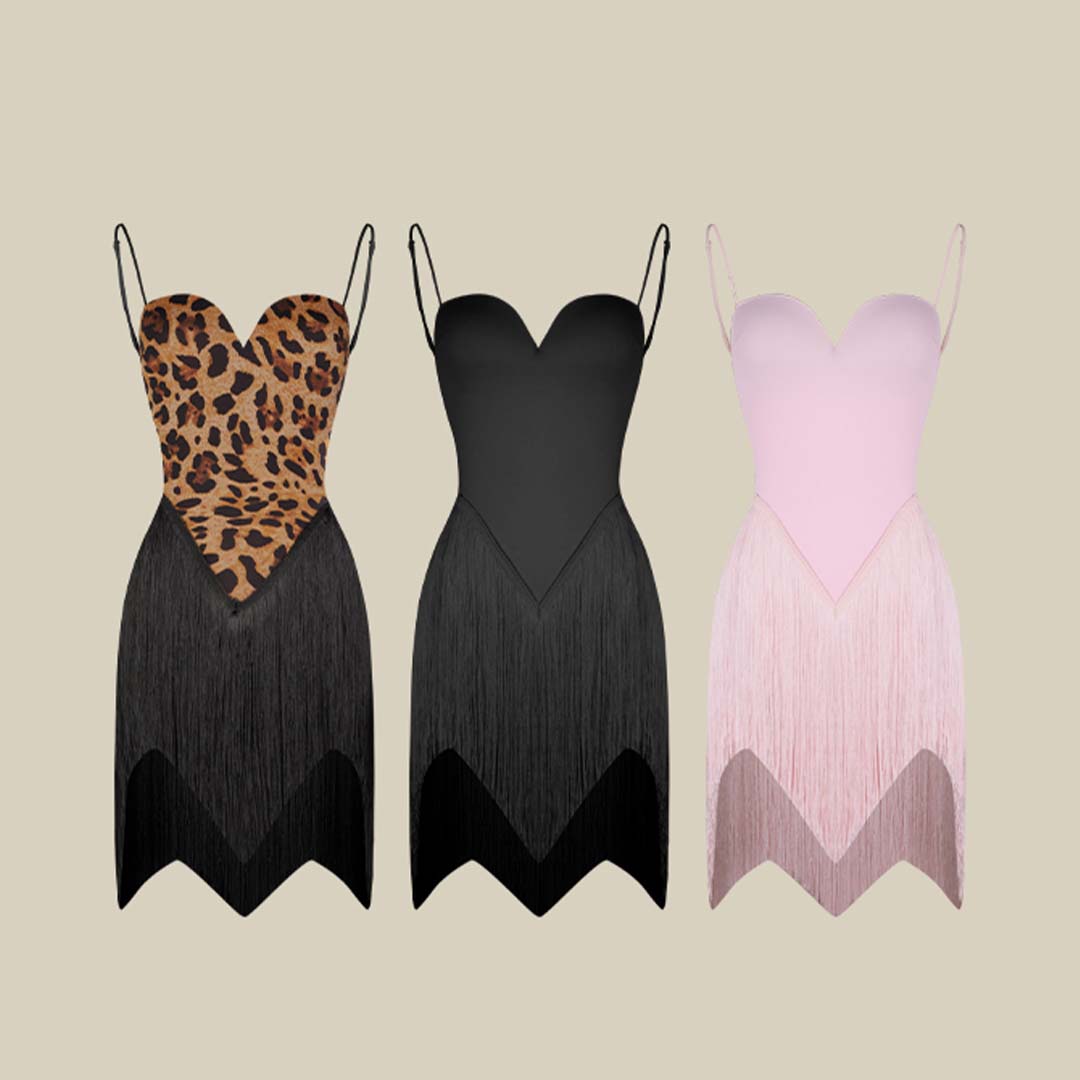 Women's Sleeveless Tassel Dance Dress Dance Wear Training Performance Dress