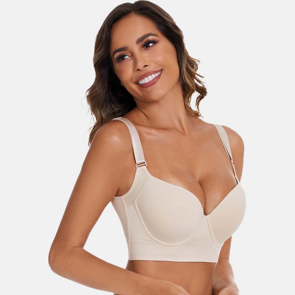 Full-Coverage Back Smoothing Bra-White