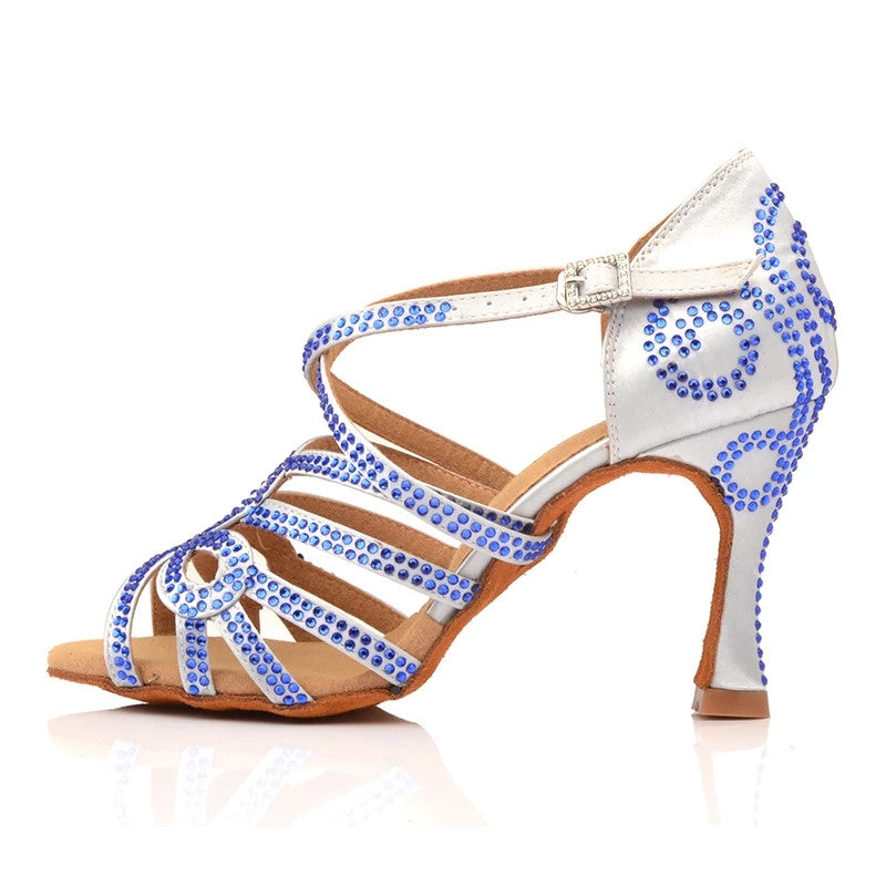 Women's Satin Customized Heel Latin Shoes Salsa Shoes Ballroom Dance Shoes