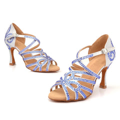Women's Satin Customized Heel Latin Shoes Salsa Shoes Ballroom Dance Shoes