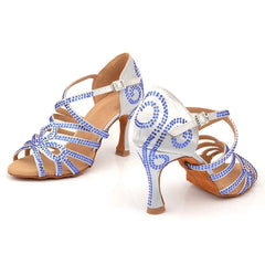 Women's Satin Customized Heel Latin Shoes Salsa Shoes Ballroom Dance Shoes
