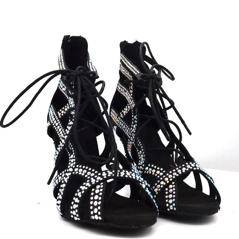 Women's Rhinestone Customized Heel Heels Dance Boots JazSalsa Dancing Shoes