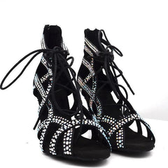 Women's Rhinestone Customized Heel Heels Dance Boots JazSalsa Dancing Shoes
