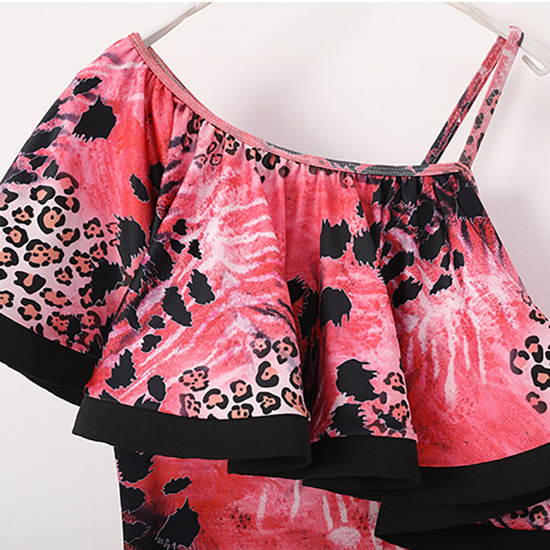 Women's Red Print Modern Dance Performance Dress WaltBallroom Dance Dress