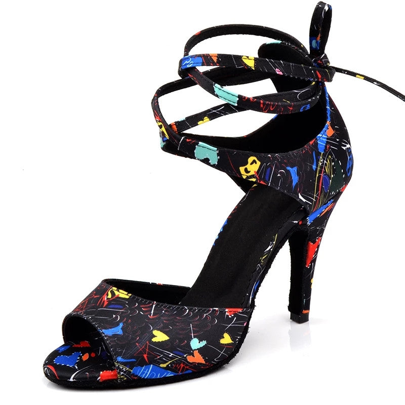 Women's Satin Customized Heel Latin Shoes Salsa Shoes Ballroom Dance Shoes