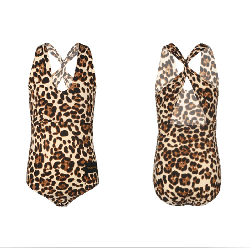 Women's Leopard Dance Wear Bodysuit Training Performance Tops