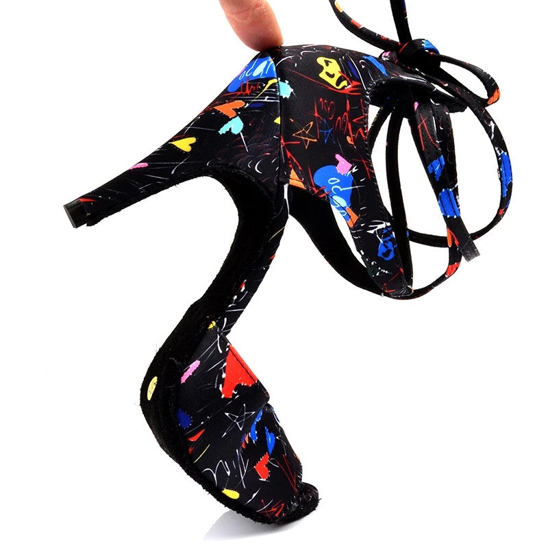 Women's Satin Customized Heel Latin Shoes Salsa Shoes Ballroom Dance Shoes