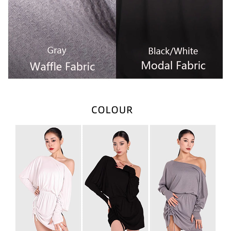 Women's Long Sleeve Latin Dance Dress Dance Wear Training Performance Dress