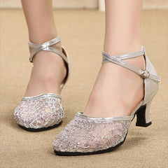 Women's Rubber Sole Leatherette 3.5cm/5.5cm Heels Ballroom Shoes Swing Dance Shoes
