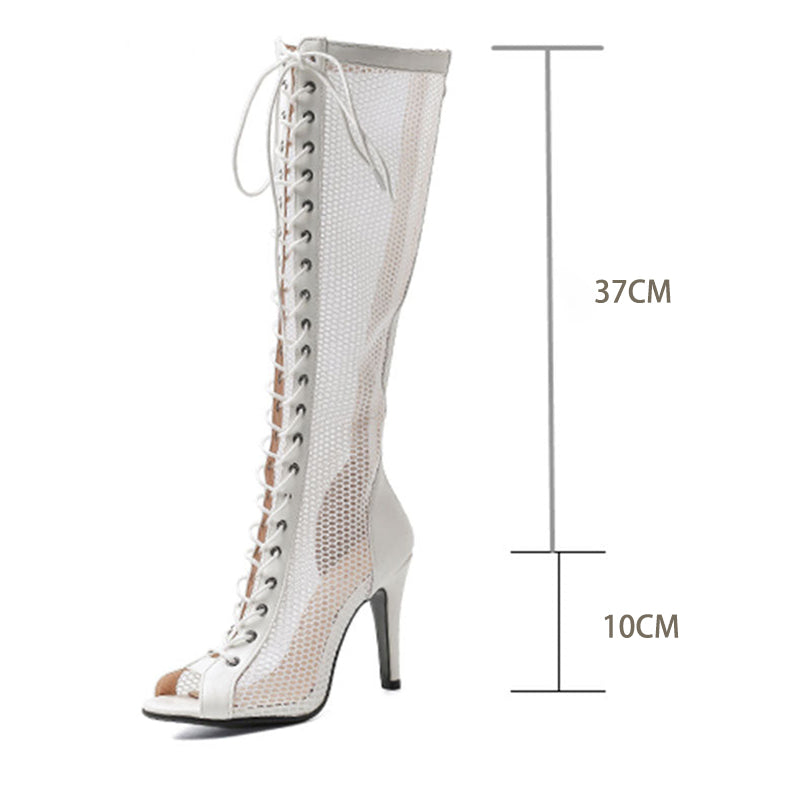 Women's 10cm Heel Microfiber JazShoes Rubber Sole Pole Dancing Shoes