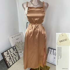Lace-covered strapless dress with pleats