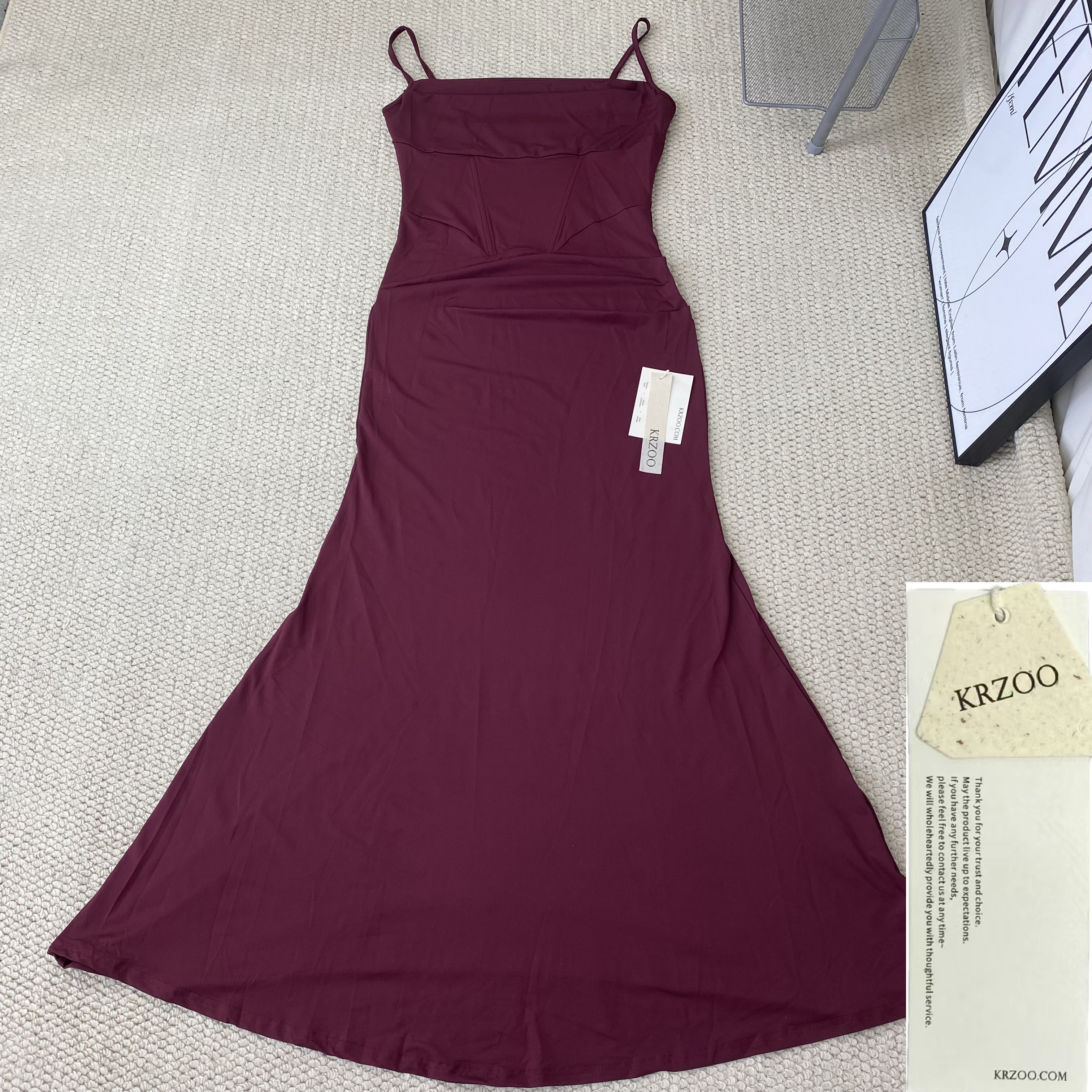 Ruffled waist bagging A-line fish-tail dress