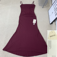 Ruffled waist bagging A-line fish-tail dress