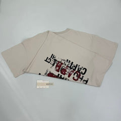 Doodle-style letter print short sleeve shirt