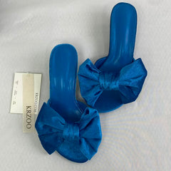 Bows and straps platform low-heeled shoes
