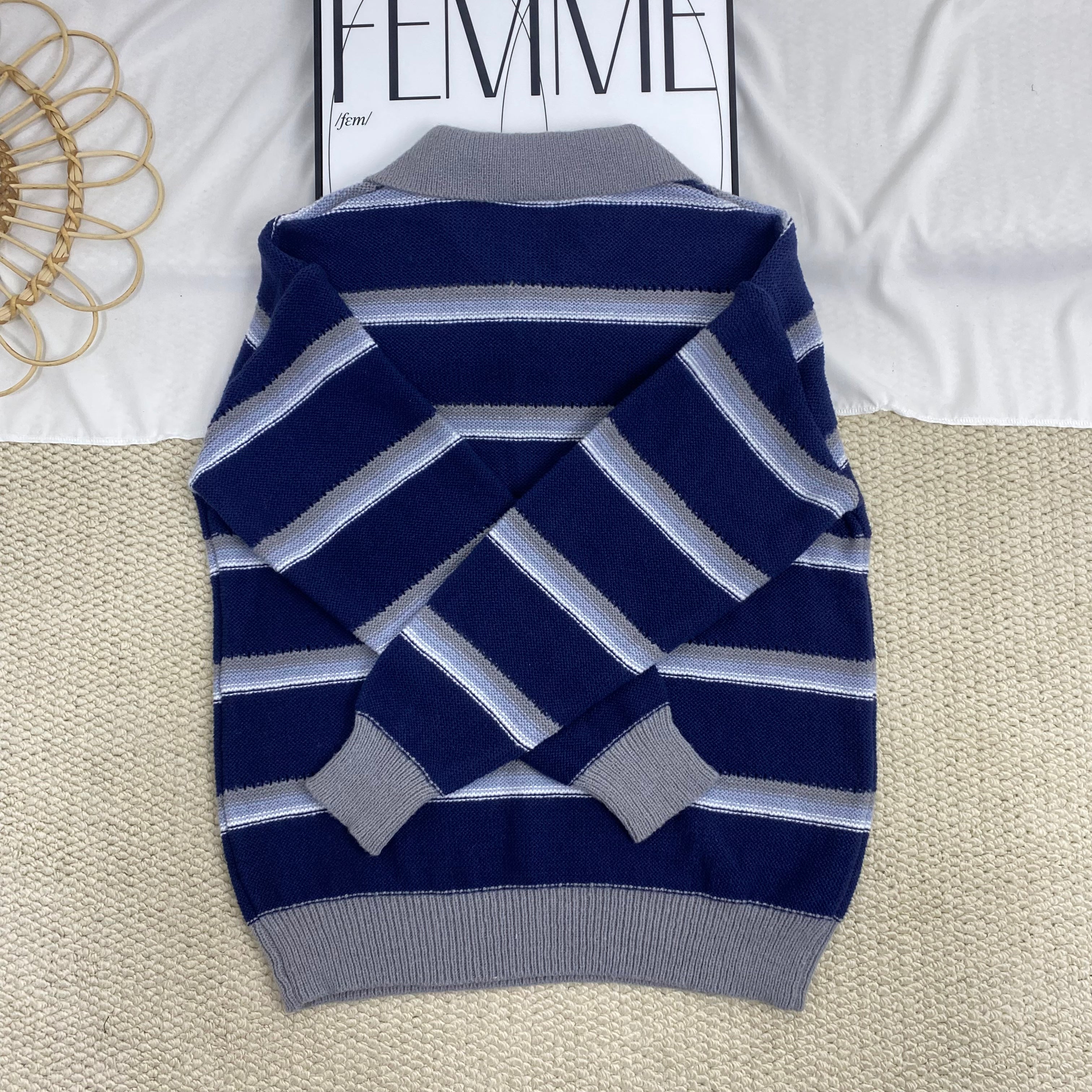 Japanese Retro Striped Top
