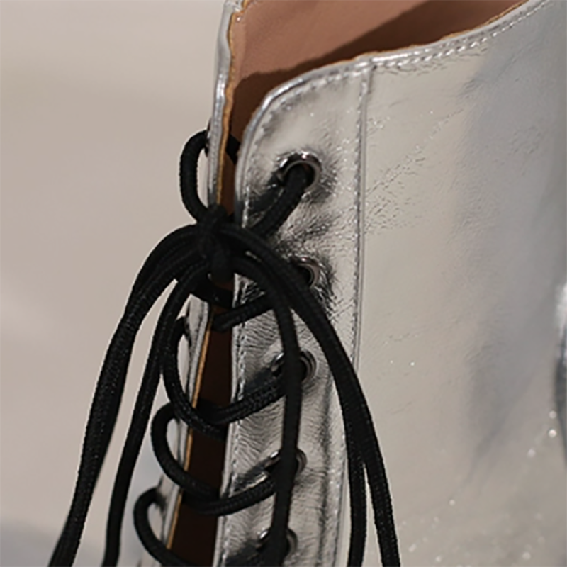 Women's PU Lace-up 10cm Silm Heel Rubber Sole Dance Boots JazDance Shoes