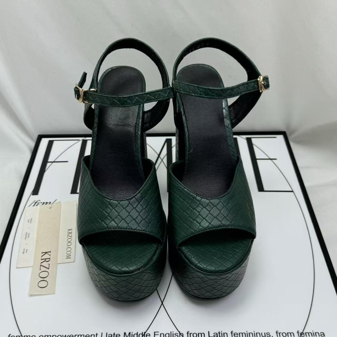 Thick-soled waterproof platform high heels