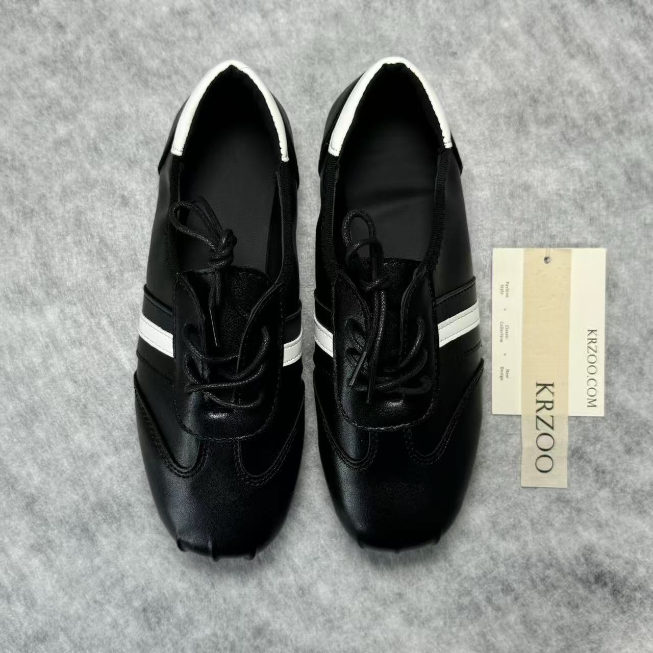 Retro square-top lace-up British style