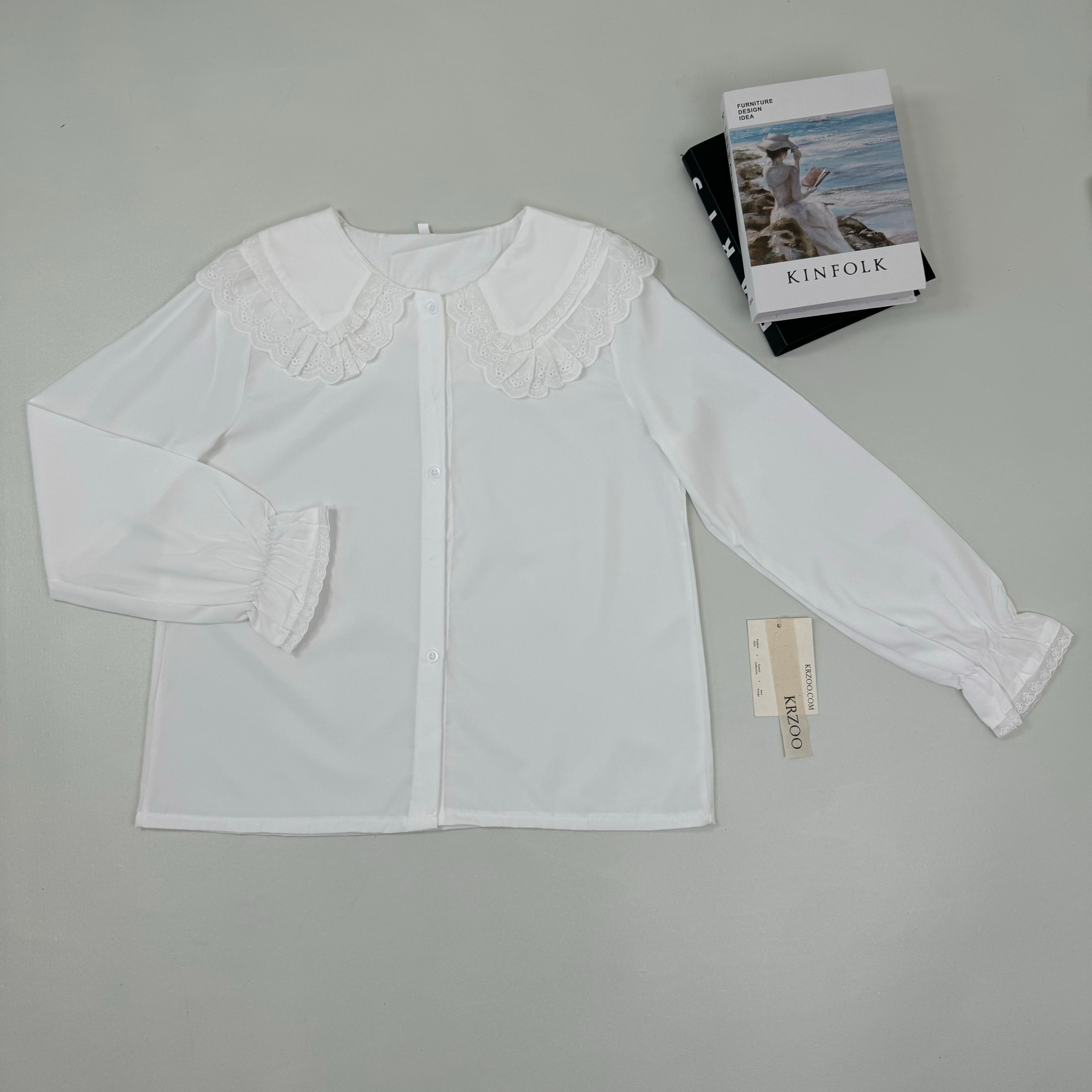Baby collar shirt with long sleeves