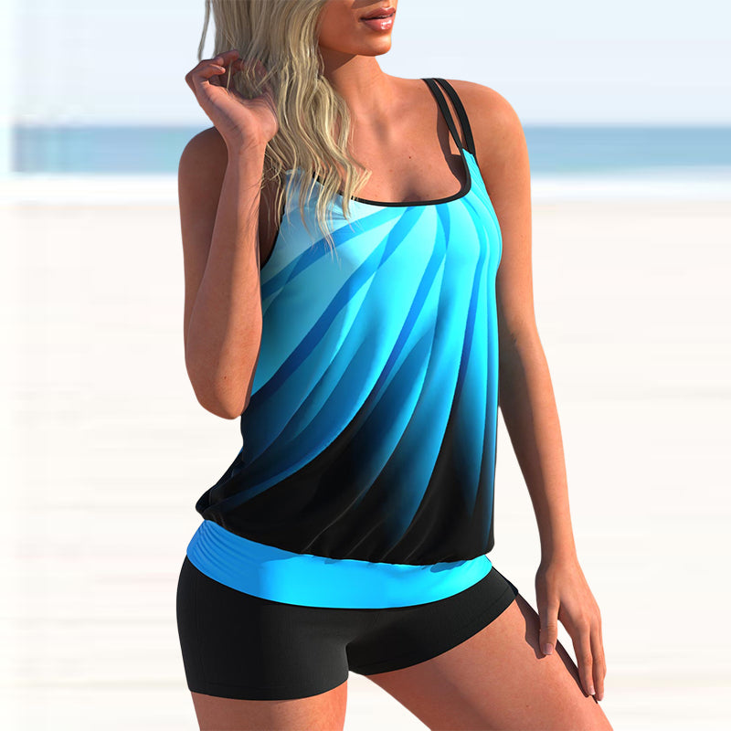 Women Fashion Sexy Plus Size Two Piece Butterfly Print Camisole Swimsuit Lady Two Piece Swimming Suit New Swimwear Bachwear