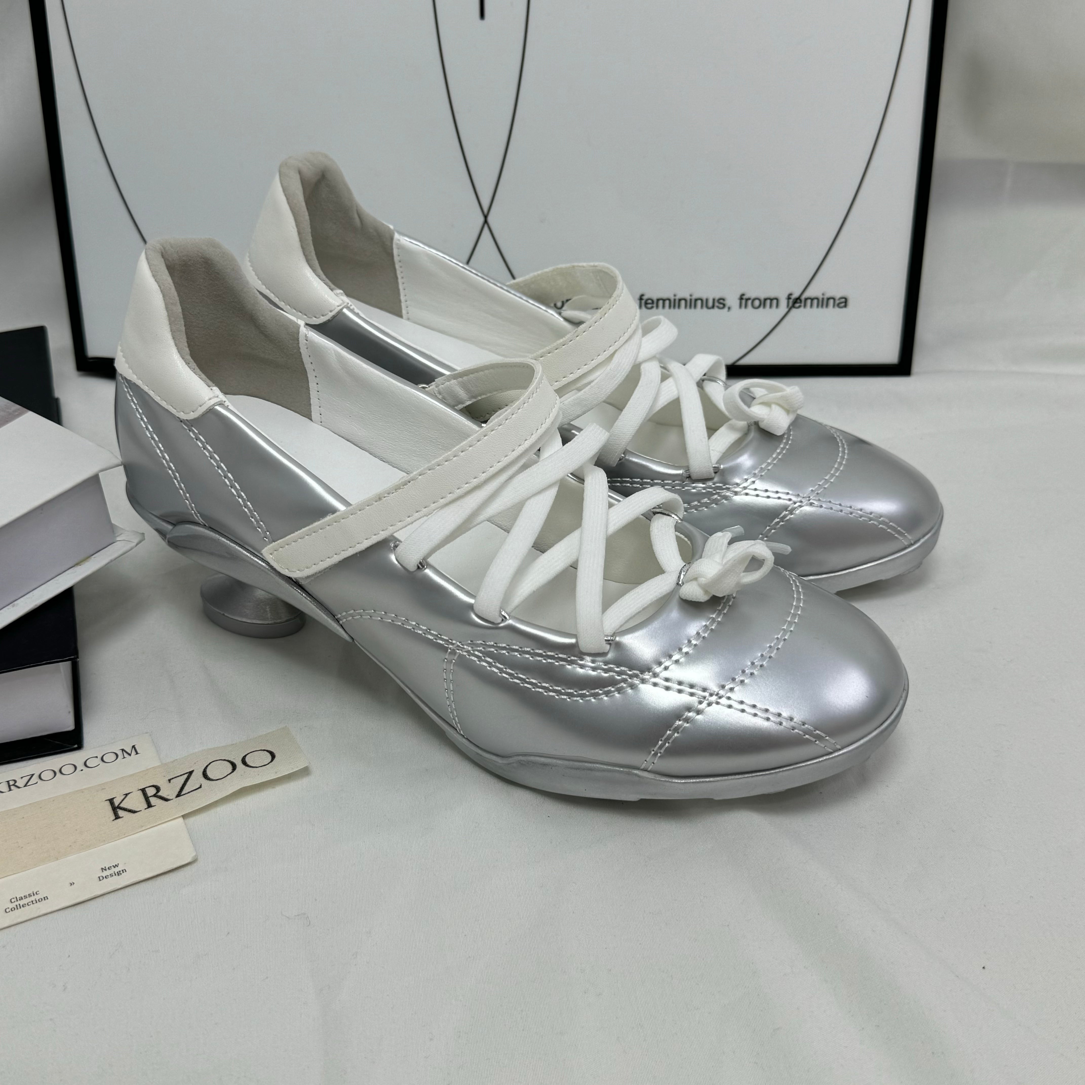 Bows tied to Mary Jane high-heeled shoes