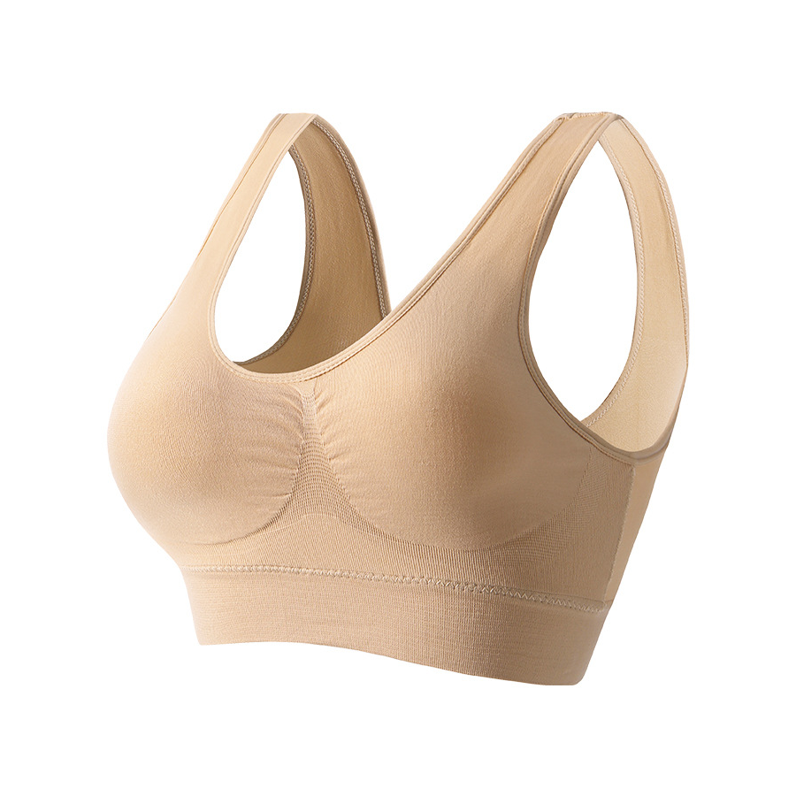Running shockproof gathered beautiful back large size no steel ring bra