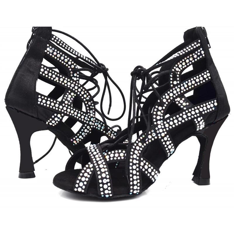 Women's Rhinestone Customized Heel Heels Dance Boots JazSalsa Dancing Shoes