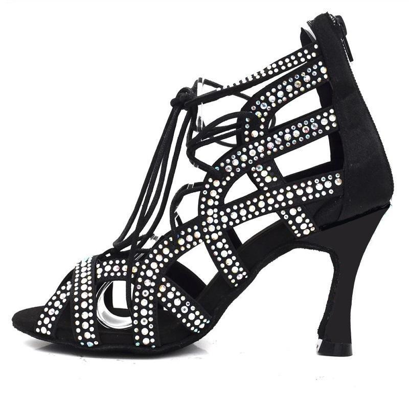 Women's Rhinestone Customized Heel Heels Dance Boots JazSalsa Dancing Shoes