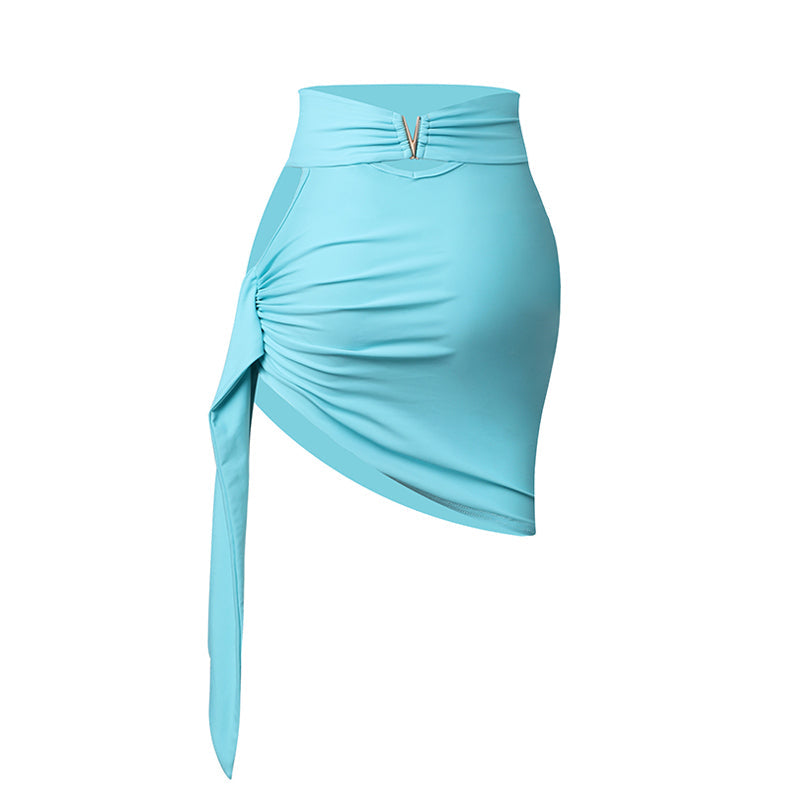 Girls Silk Milk Asymmetrical Latin Dance Srts Dance Wear