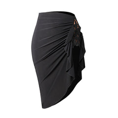 Women's Chinlon Tassel Latin Dance Srt Dance Wear Training Performance Srts