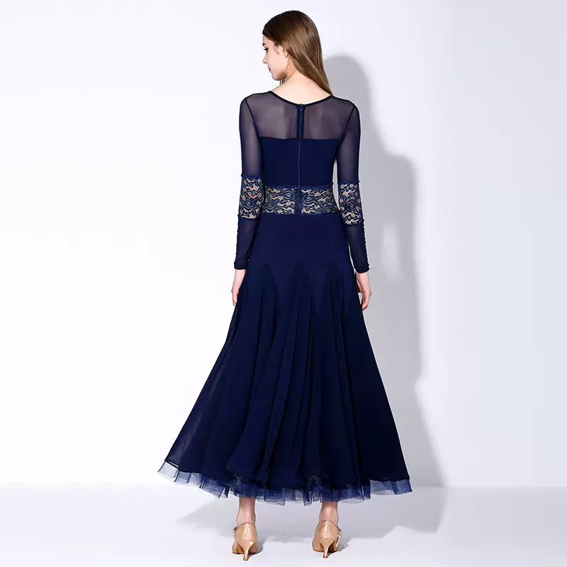 Women's Dark Blue Modern Dance Performance Dress WaltBallroom Dance Dress