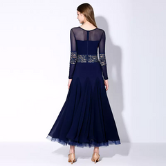 Women's Dark Blue Modern Dance Performance Dress WaltBallroom Dance Dress