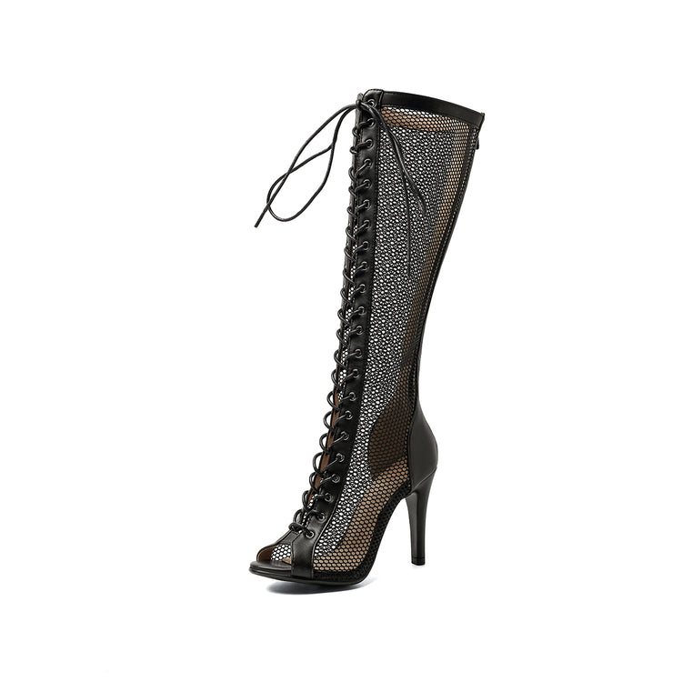 Women's 10cm Heel Microfiber JazShoes Rubber Sole Pole Dancing Shoes