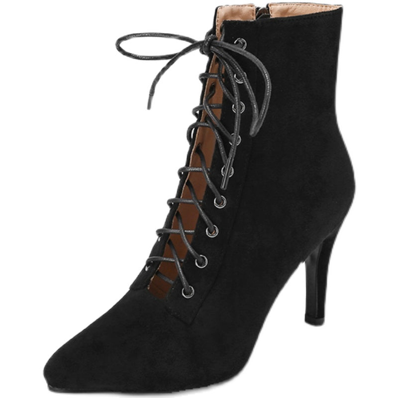 Women's 9cm Heel Suede Heels Dance Boots JazSalsa Street Sole Dancing Shoes