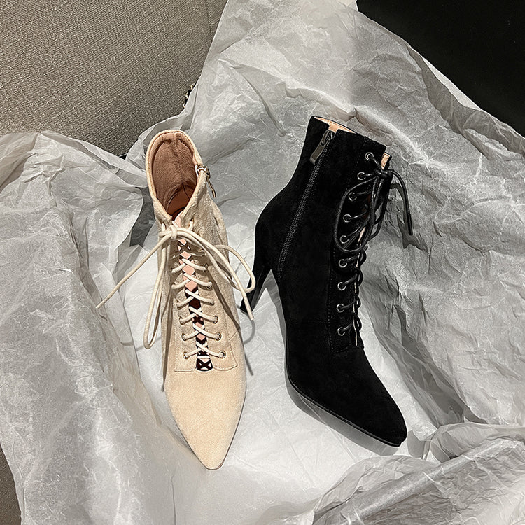 Women's 9cm Heel Suede Heels Dance Boots JazSalsa Street Sole Dancing Shoes