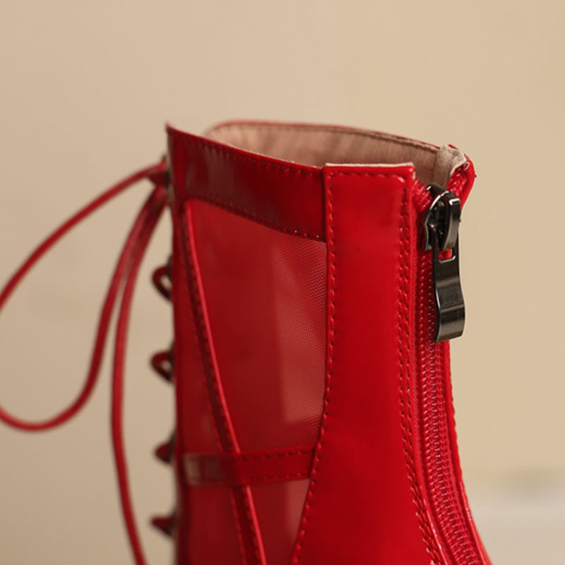 Women's 10cm Leatherette Heel Dance Boots JazSalsa Street Sole Dance Shoes
