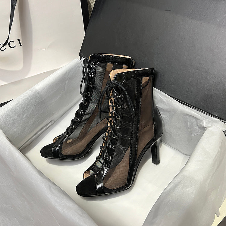 Women's 7.5cm/10cm Rubber Sole Leatherette JazShoes Dance Heels Dance Boots